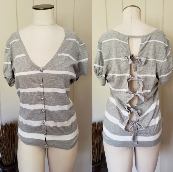 Charlotte Tarantola Sweaters - Charlotte Tarantola | L striped cardigan open back